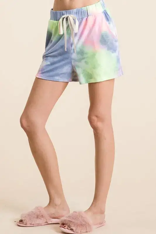 Everyday Tie Dye Casual Shorts with Twill Tape Drawstring