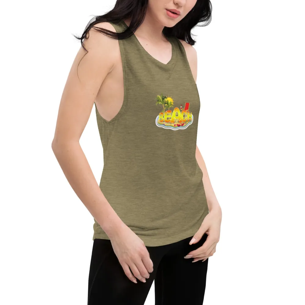 Ladies Muscle Tank Beach Day Tank Top