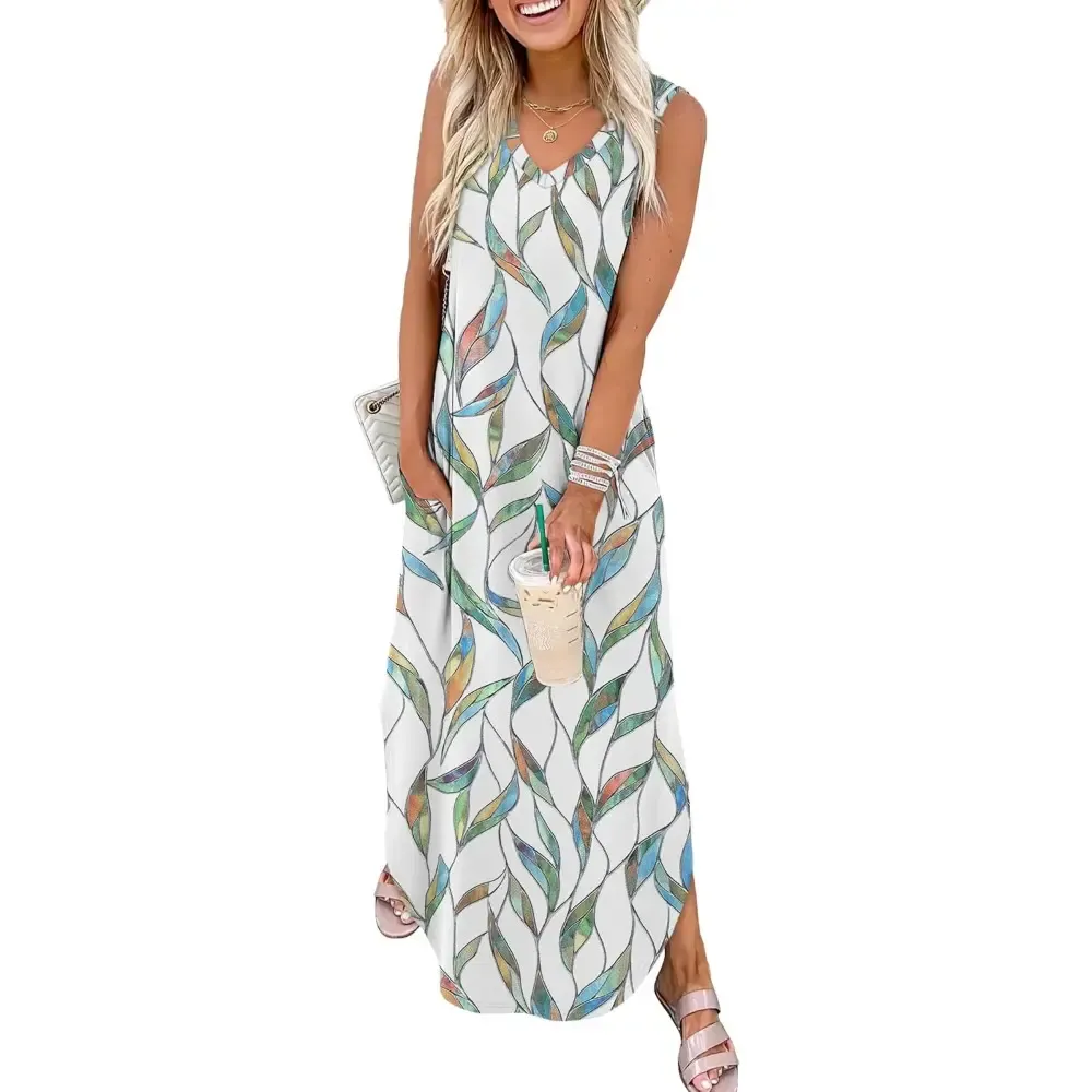 Summer Dresses Maxi Dress Vacation Beach Sundresses 2026 with Pockets SpringStatements