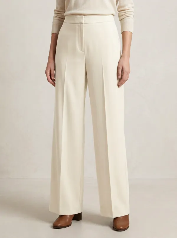 Minimal High-Waisted Wide-Leg Trousers