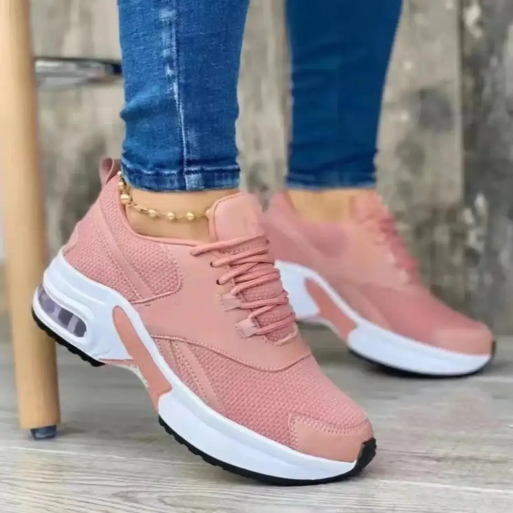Versatile Lace-Up Round Toe Sneakers