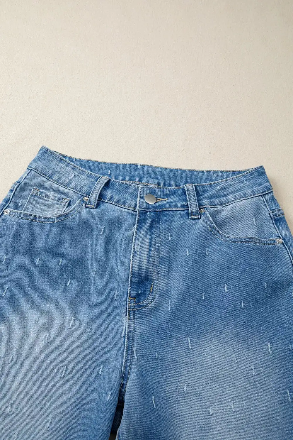 Raw Hem Distressed Denim Jeans