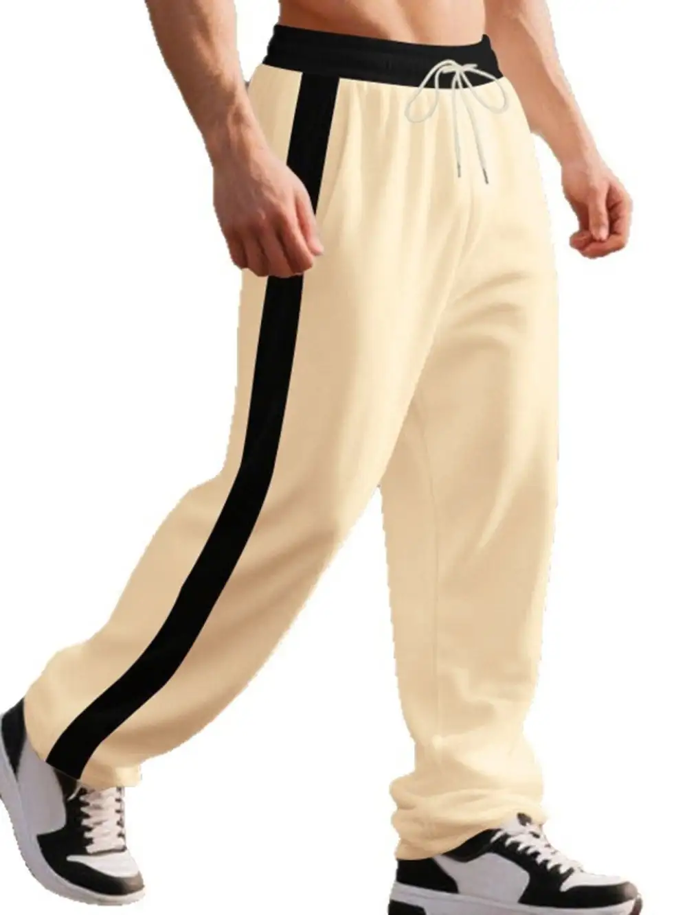 Men's Full Size Side Stripe Wide Leg Pants