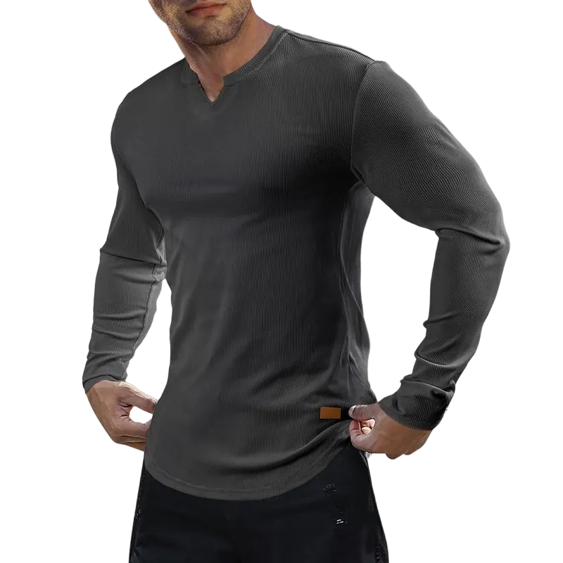 Men's solid color casual slim fit T-shirt
