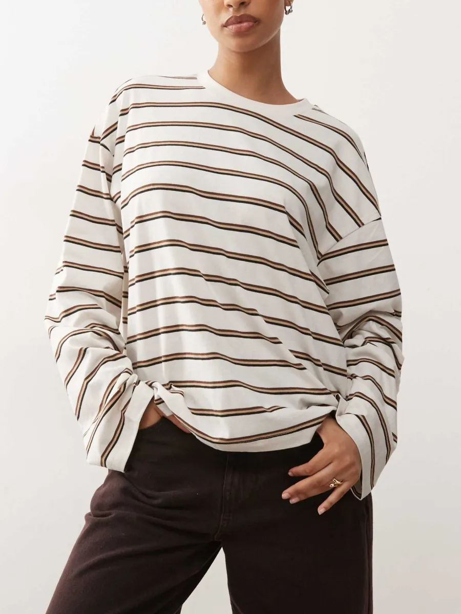 Stripe Oversized Long-Sleeve Top