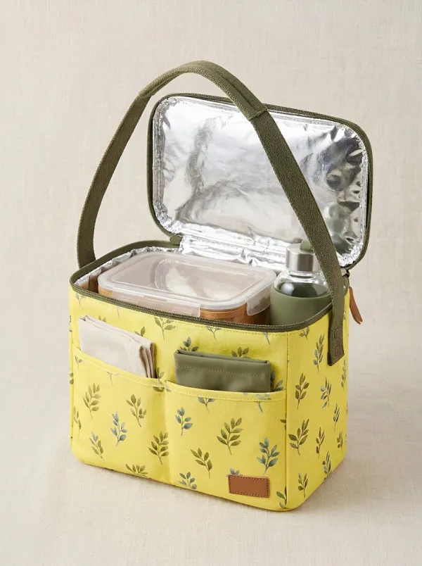 Nature Lover Botanical Leaves Printed Insulated Lunch Bag
