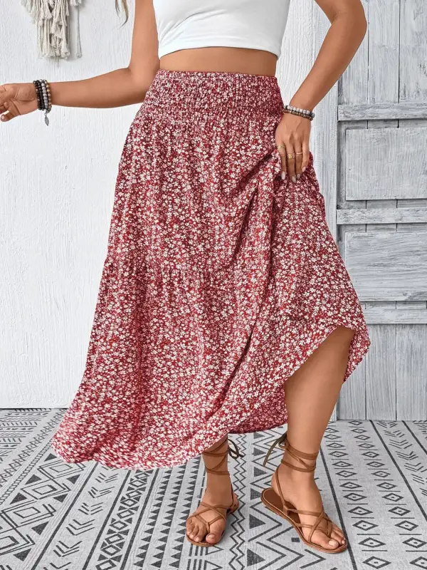Relaxed Printed Floral Skirt