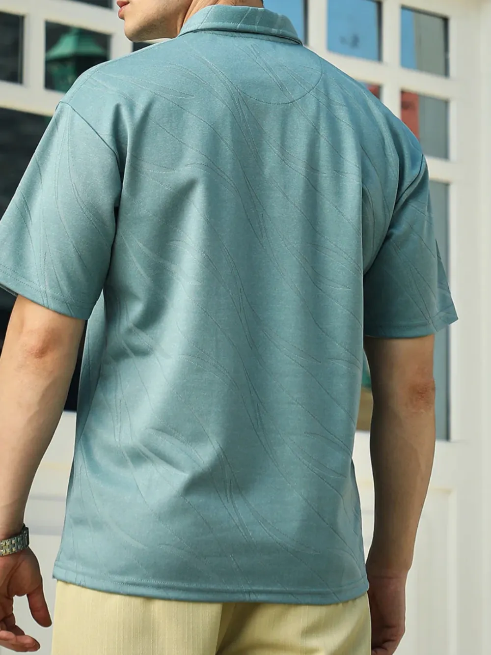 Solid Color Short Sleeve Polo Shirt