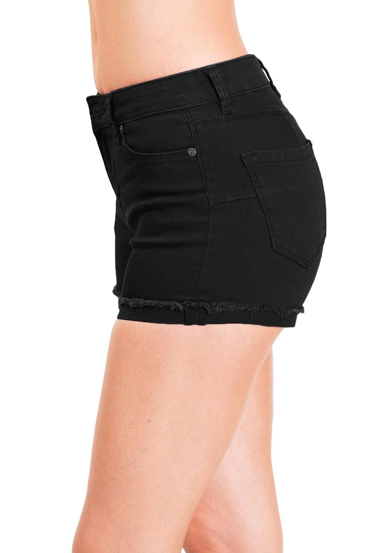 Black High - Waist Plain Shorts