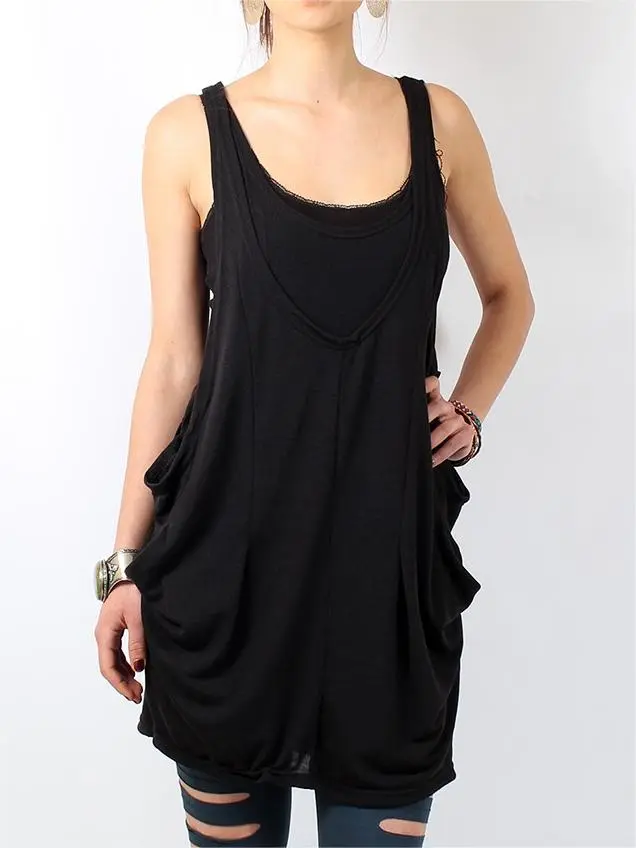 Casual Style Sleeveless Tunic