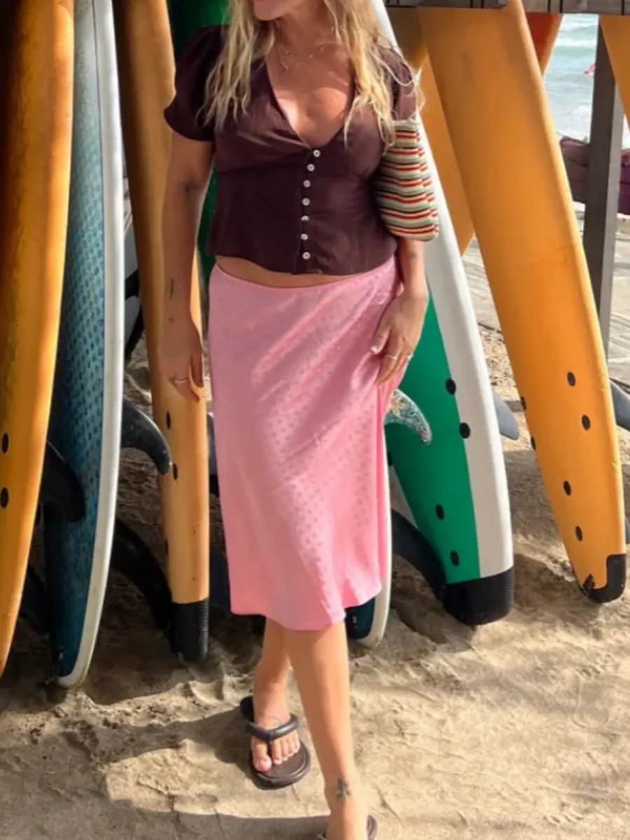 Casual Style Elasticated Waist Skirt