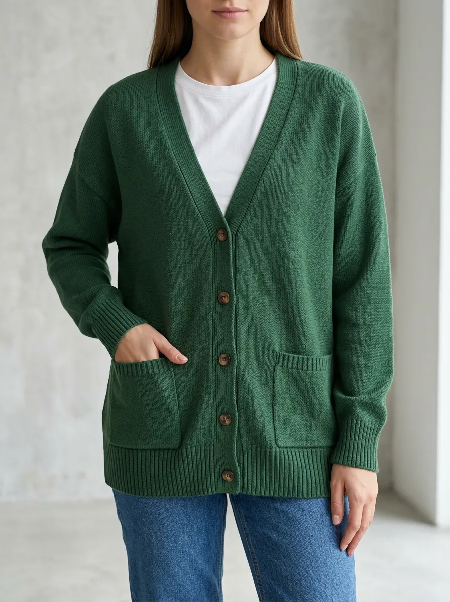 Button Front Open Front Cardigan