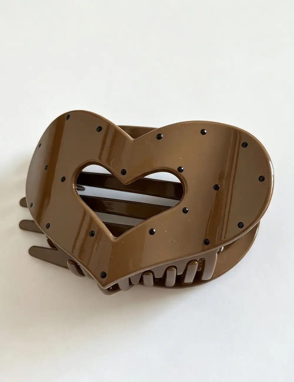 Heart Hollow Dots Print Hair Hair Claw Clip