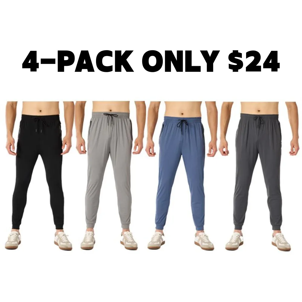 Men's Stretch Jogger Pants, Comfortable Athletic Pants with Pockets for Active Wear, Lightweight & Breathable