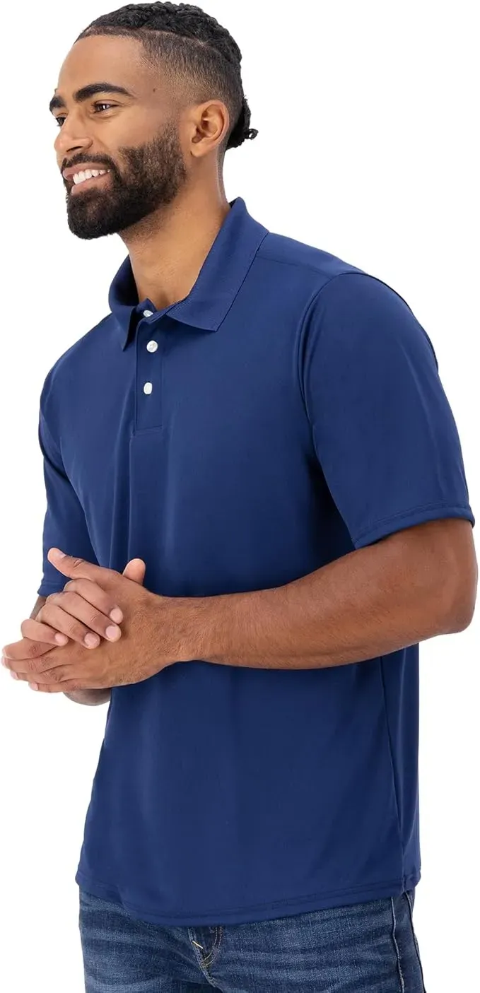 Men's Cool Short-Sleeve Polo Shirt with Three-Button Placket