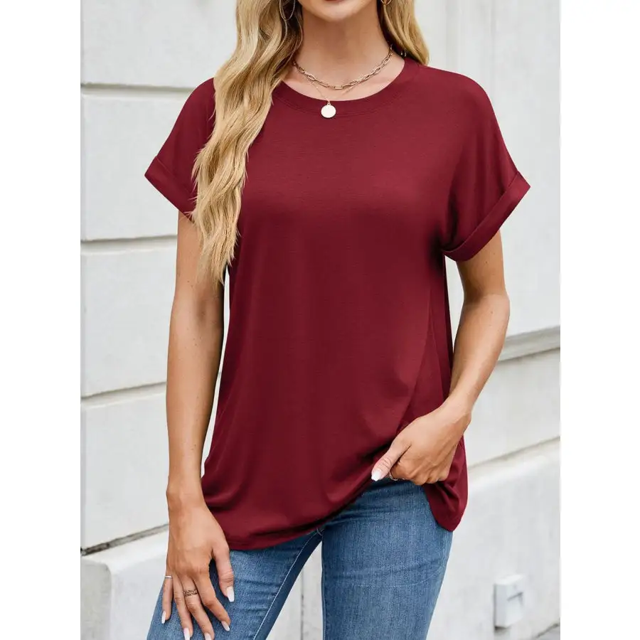 Polished Casual Rolled Sleeve T-shirt