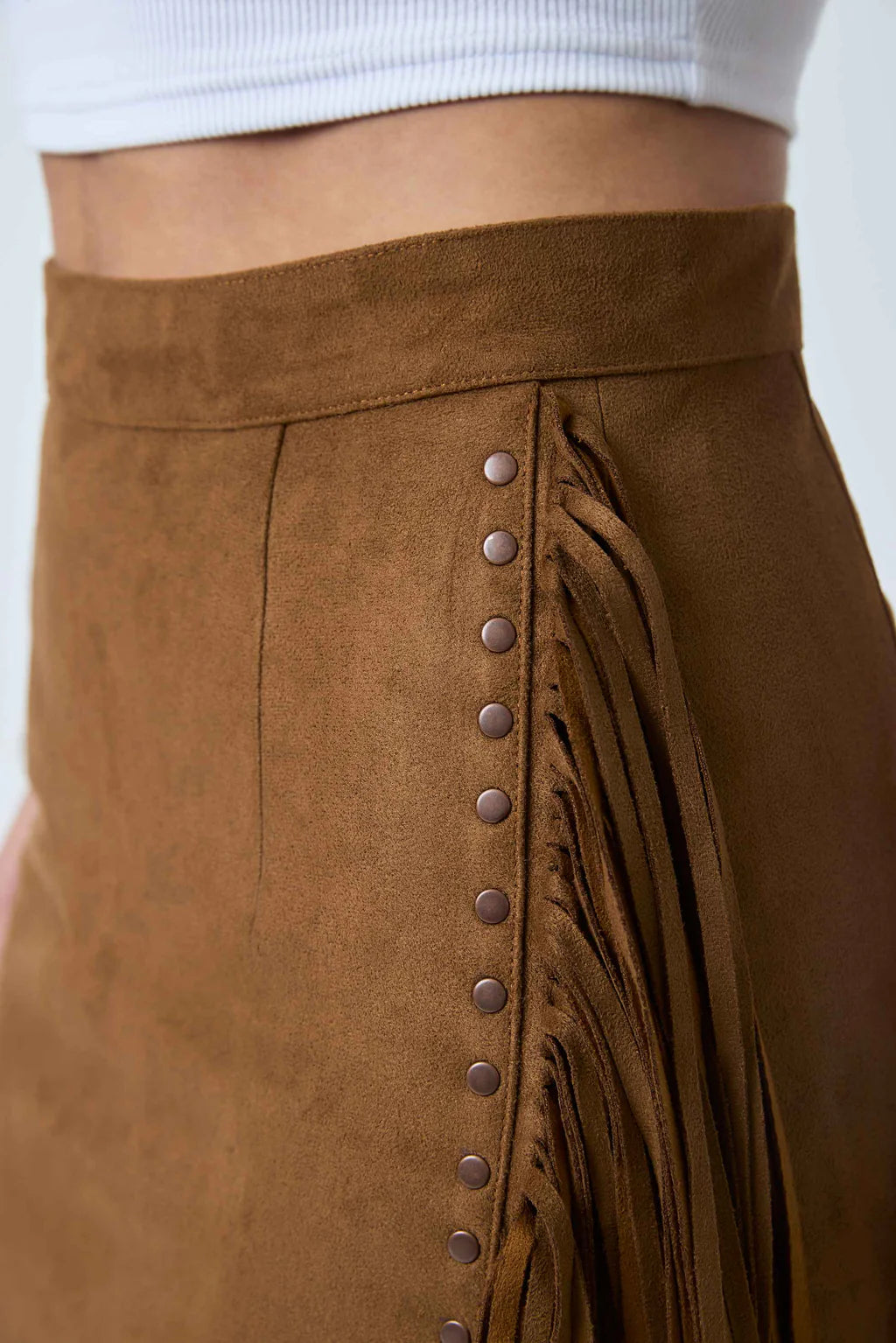 Women's Suede Fringe Skirt