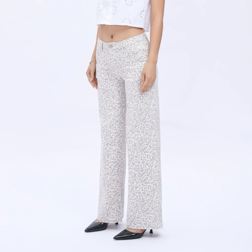 🔥Hot Sale🎁🎉Wide Leg Jeans for Women Stretchy Mid Low Rise Butts Lifting Baggy Jeans Trendy Loose Fit Cute Mom Jeans