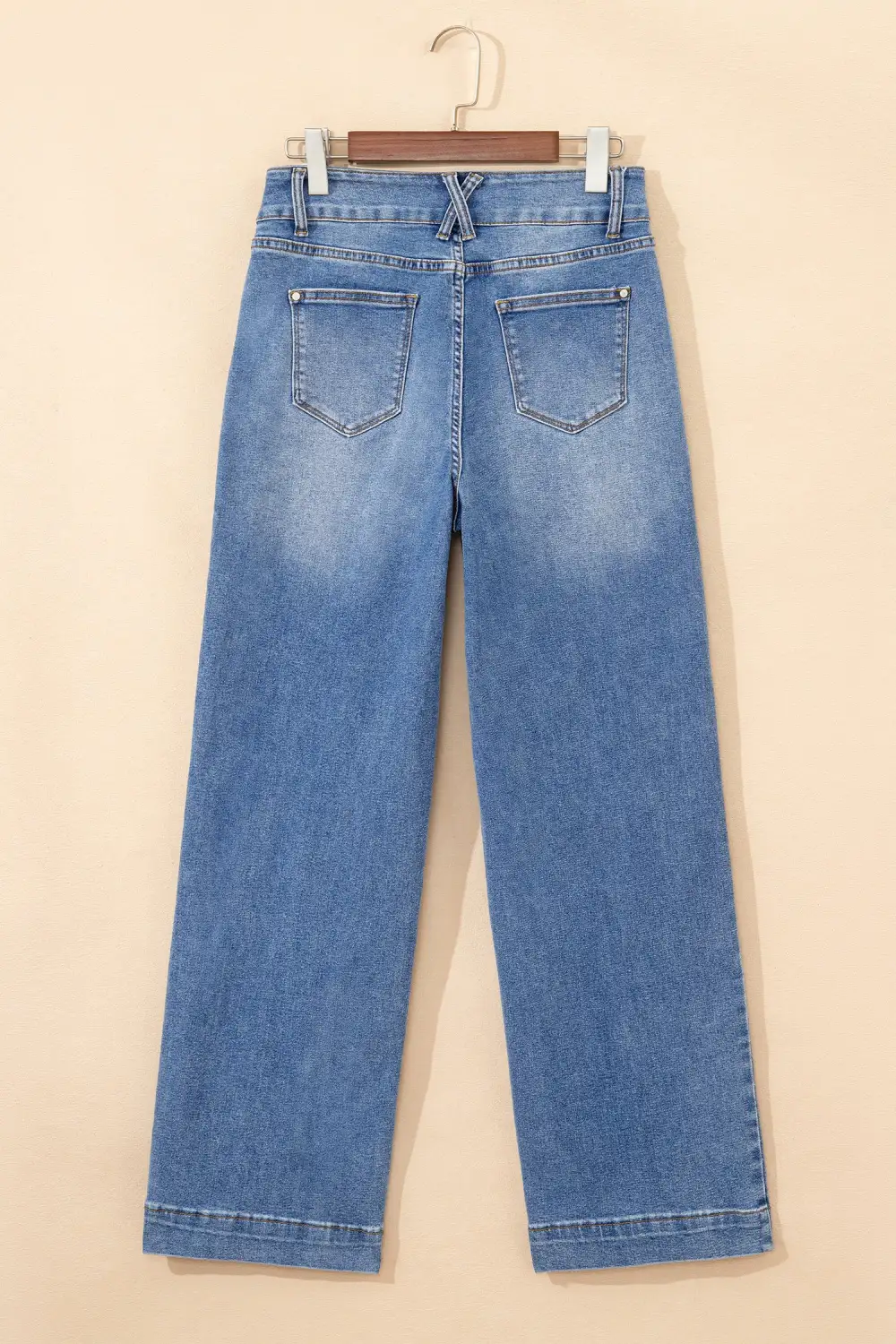 High-Waist Pocketed Stretch Straight Leg Jeans