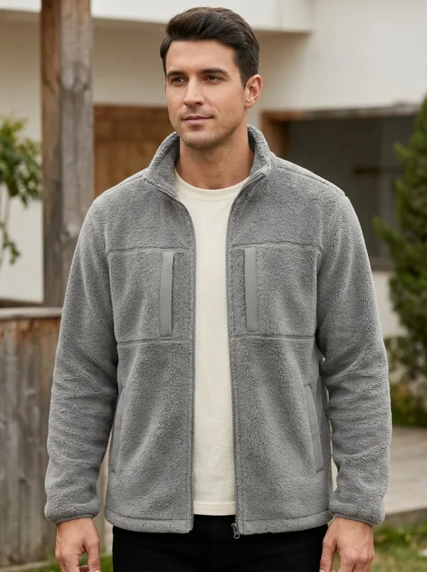 Relaxed Sherpa Fleece Zip Jacket