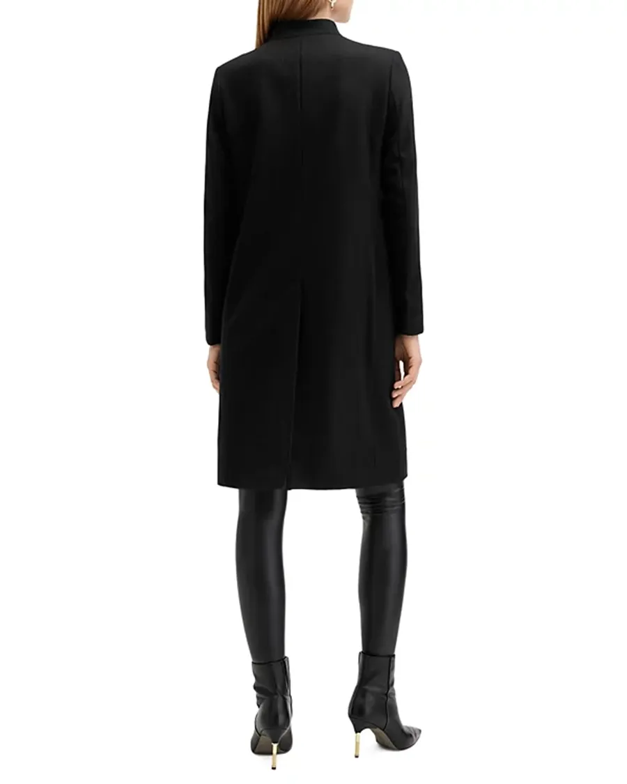 Black Wool Cashmere Blend Tailored Coat