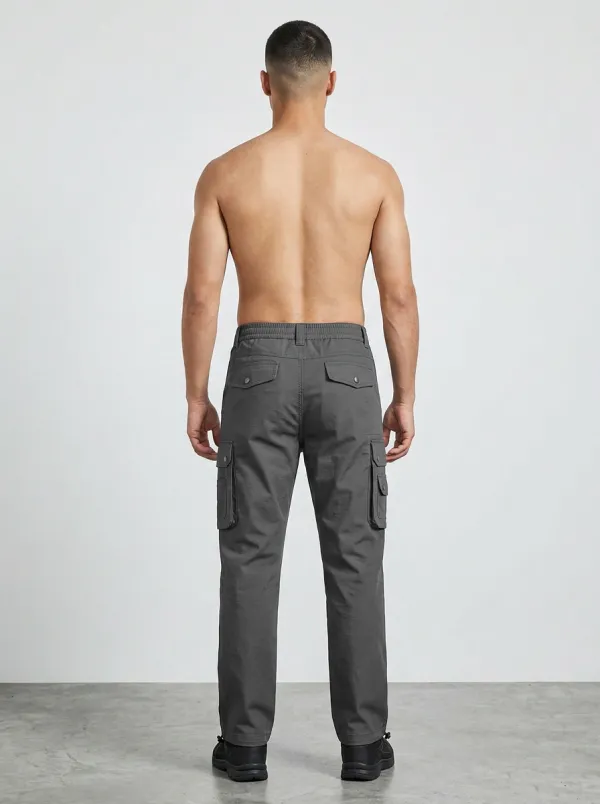 Outdoor-Ready Multi Pocket Integrated Belt Essential Men's Work Pants