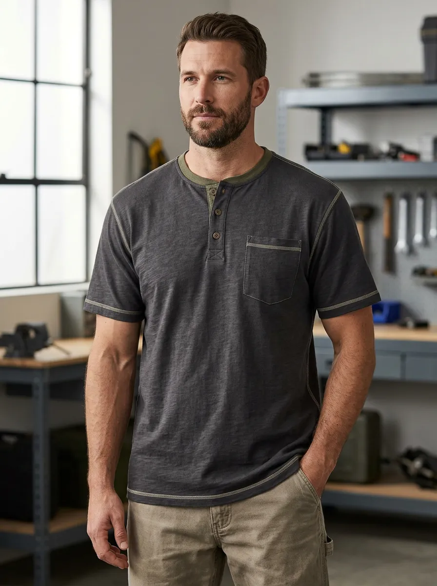 Men's Workwear T-Shirt with Reinforced Seams