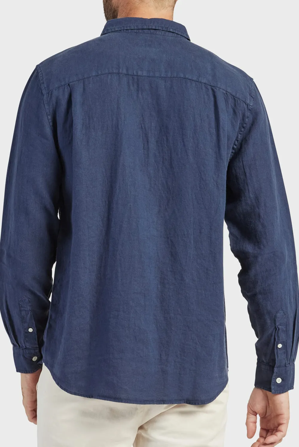 Plain Navy Linen Shirt