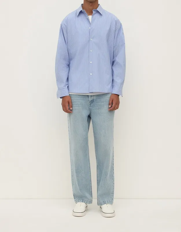Blue Stripe Striped Cotton Shirt