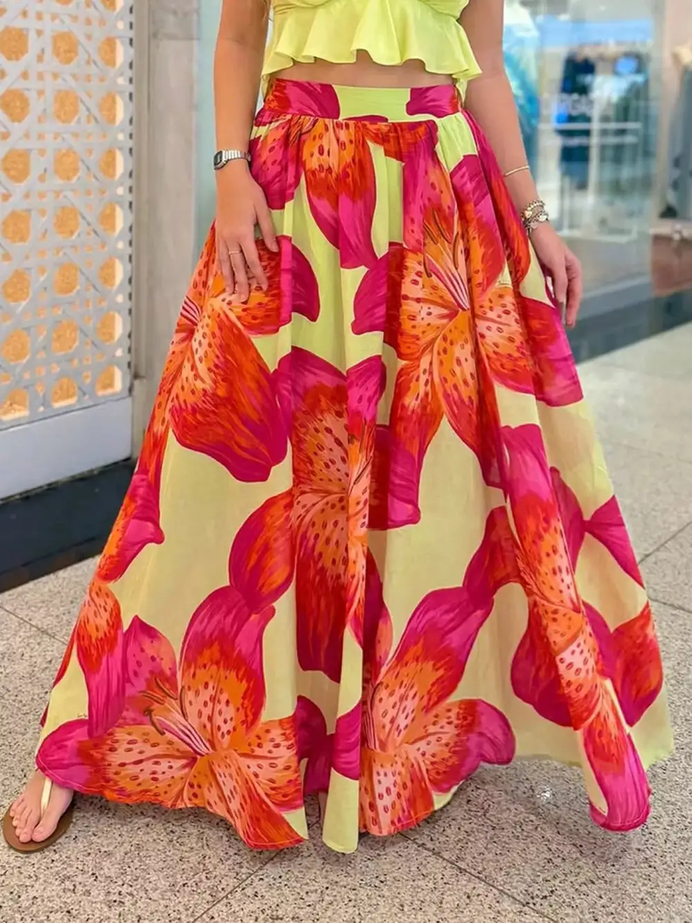 Clean Printed Pocket Detail Skirt