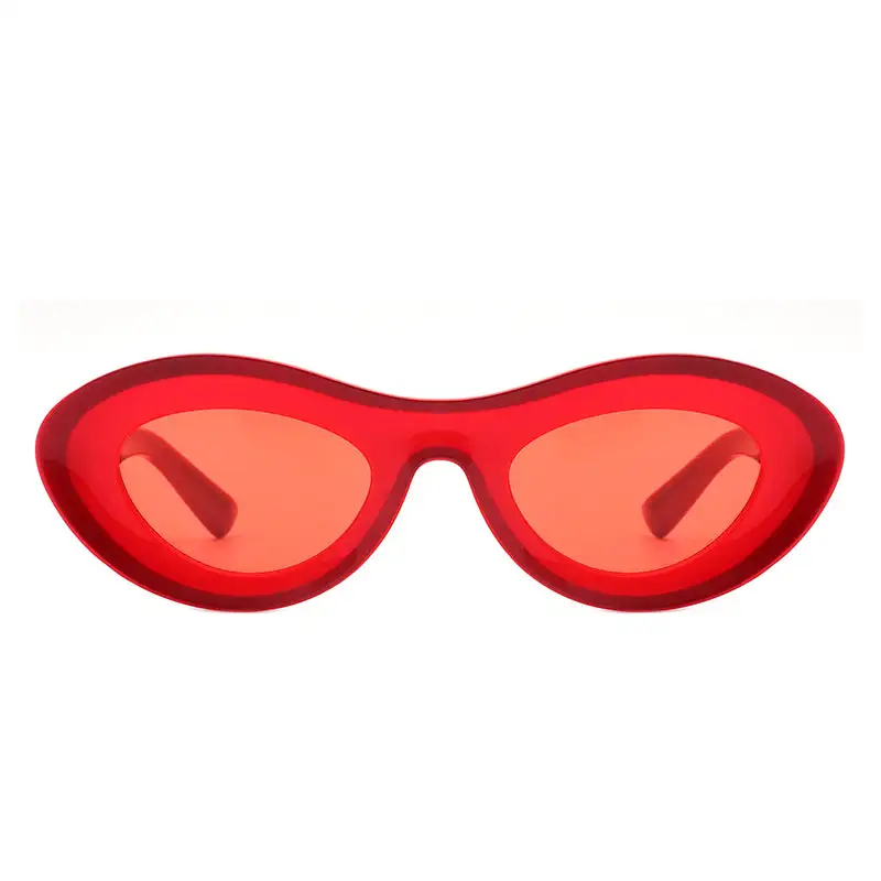 Slim Cat Eye Oval Frame Sunglasses