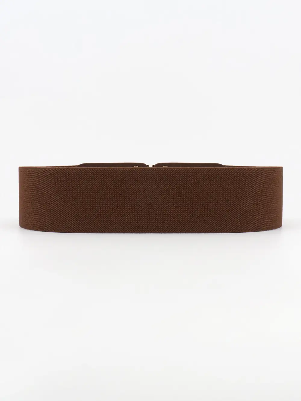 D-Buckle Vegan-Leather Elastic Waist Belt