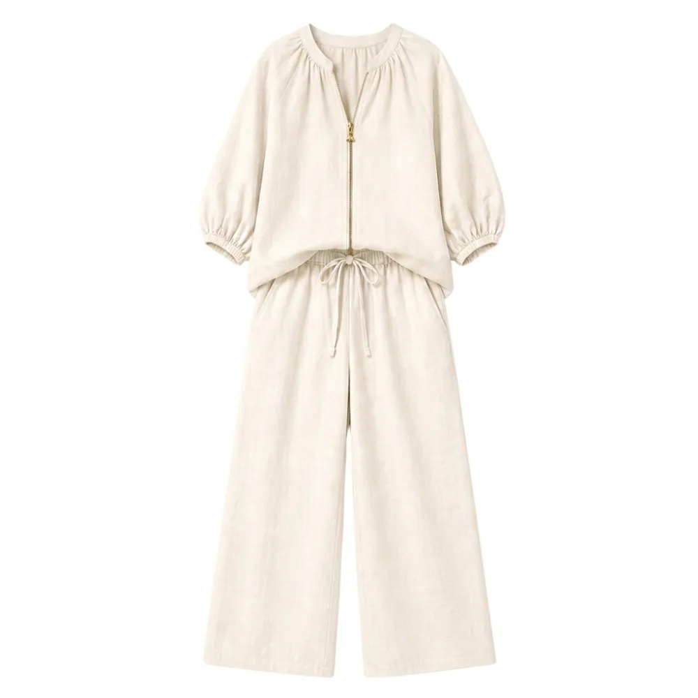 Zip Front Two Piece Set