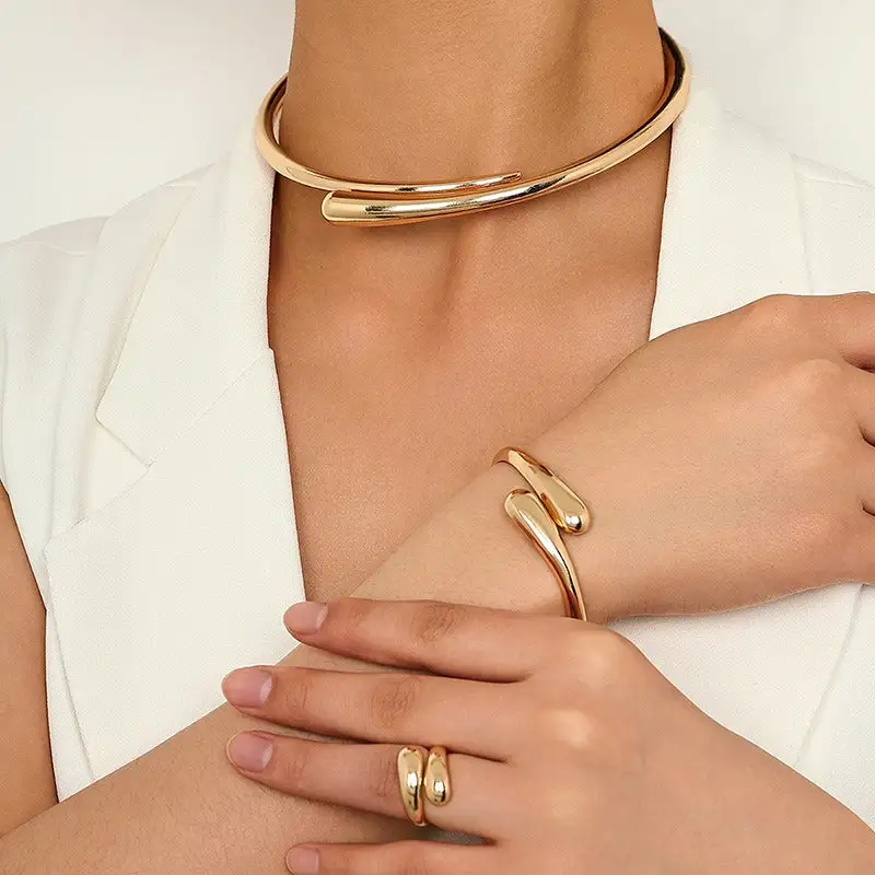 Geometric Metal Jewelry Set