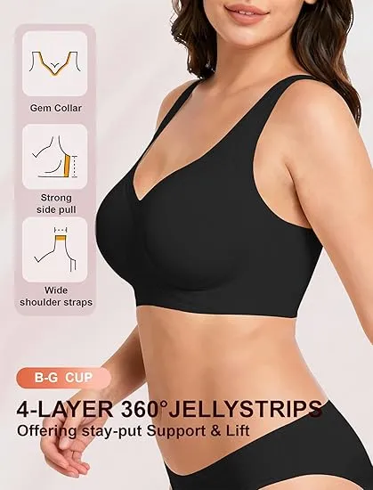 Women's Seamless Wireless Bra – Full Coverage, Push-Up & Comfy, Plus Size Friendly