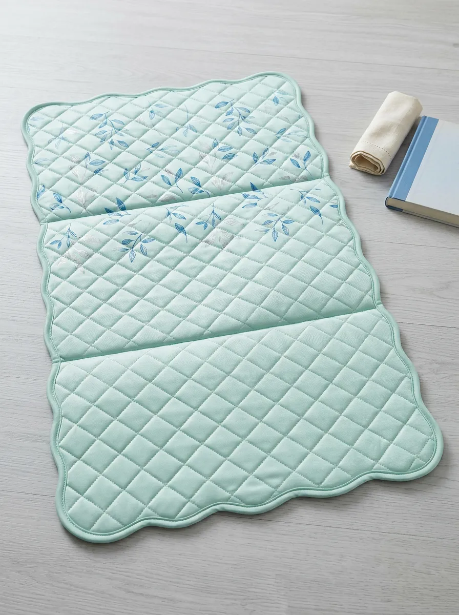 Portable Cooling Leaf Pattern Quilted Pattern Cooling Mat