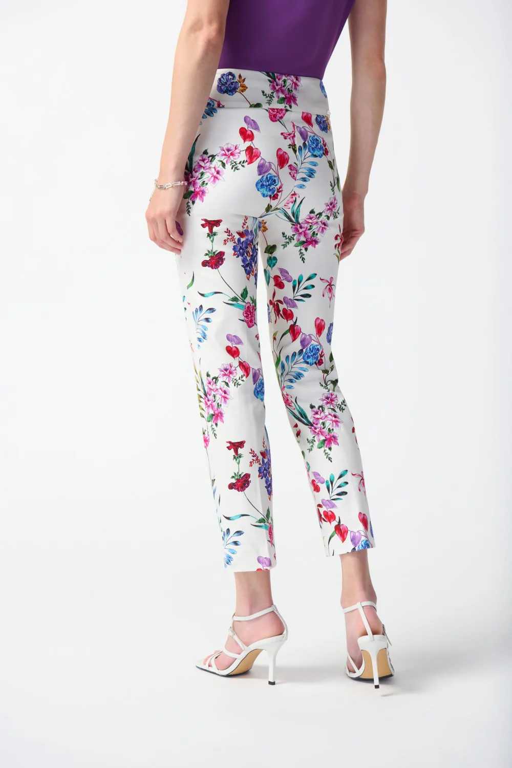Floral Print Pull - On Cropped Pants