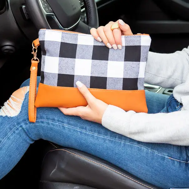 Buffalo Plaid Clutch Bag