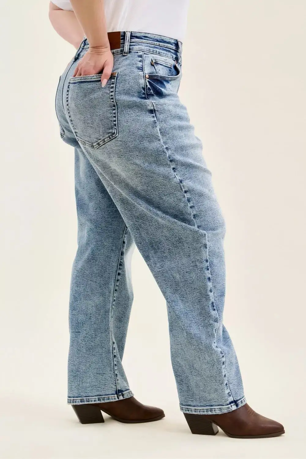Structured High Waist Denim Jeans