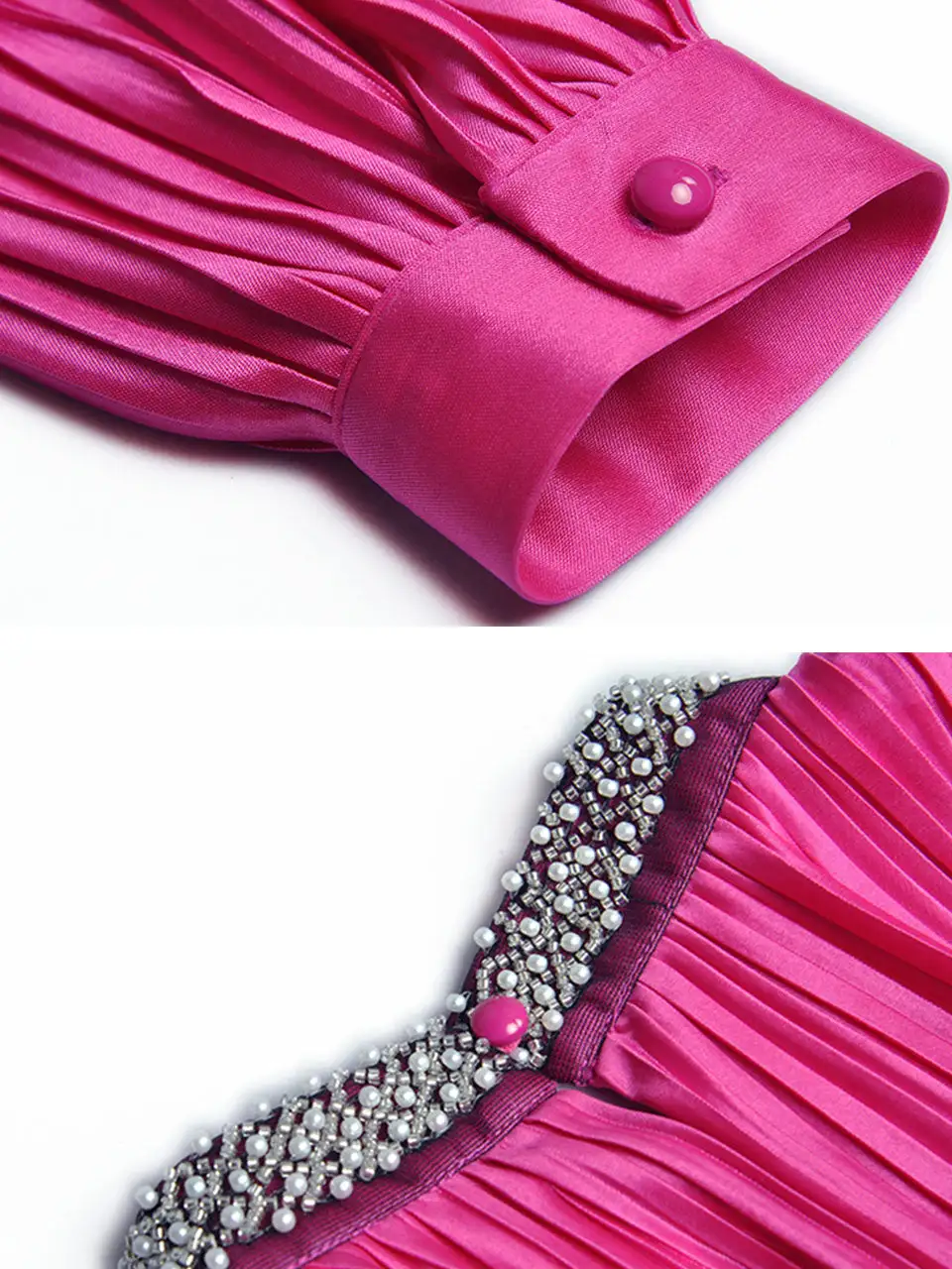 Satin Pleated Romantic Maxi Dress
