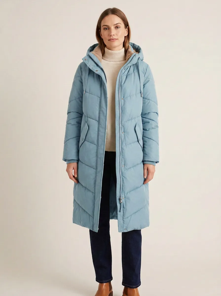 Heritage Quilted Long Hooded Coat