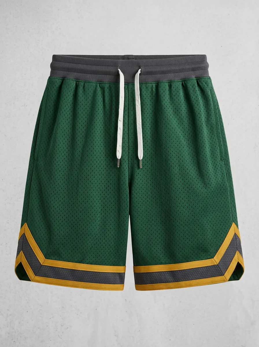 Versatile Striped Detail Mesh Detail Edit Men's Basketball Shorts