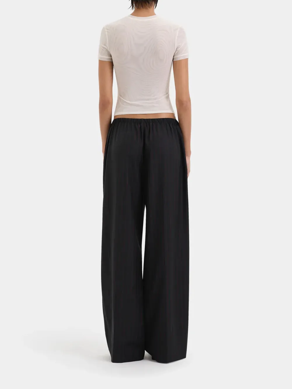 Casual Style Drawstring Pant Red Pinstripe