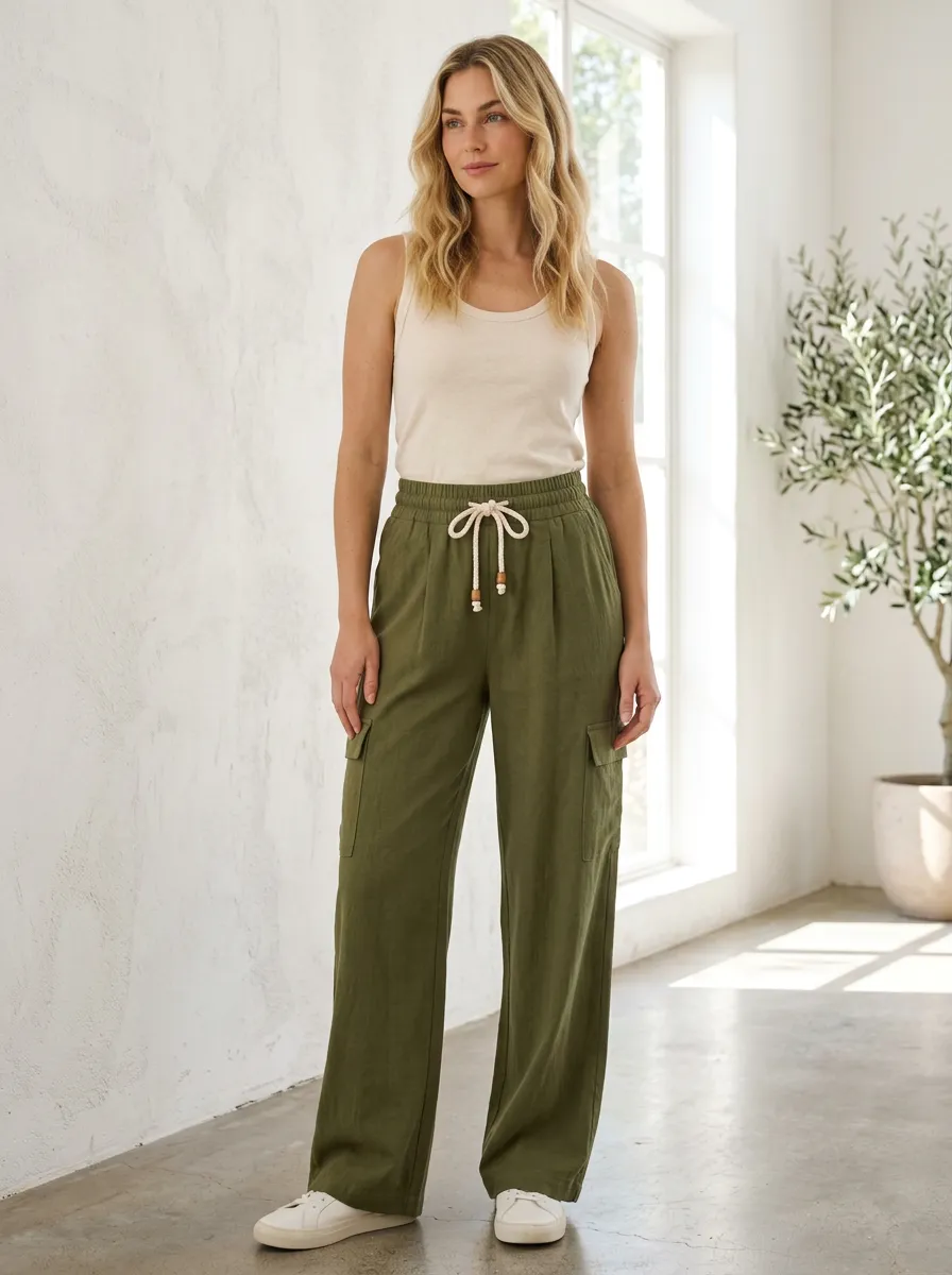 Women's Outdoor Inspired Cargo Pocket Cargo Cargo Work Pants
