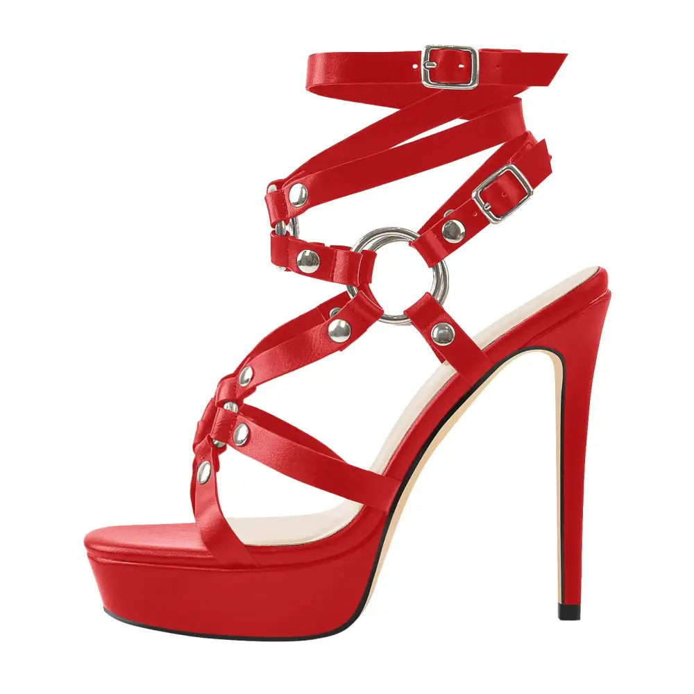 Ankle Platform Strap Stiletto Sandals