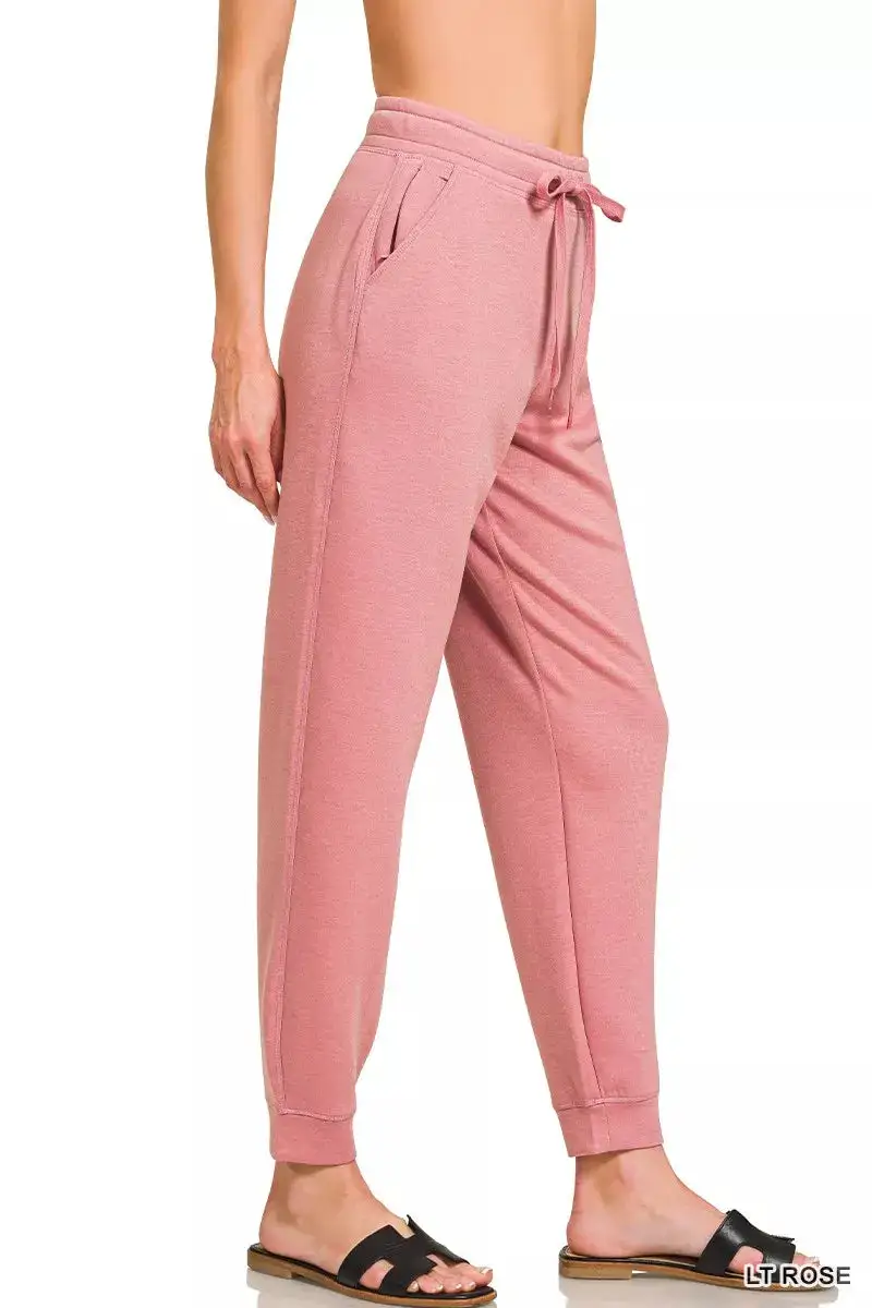 Drawstring Pocketed Scuba Jogger Pants