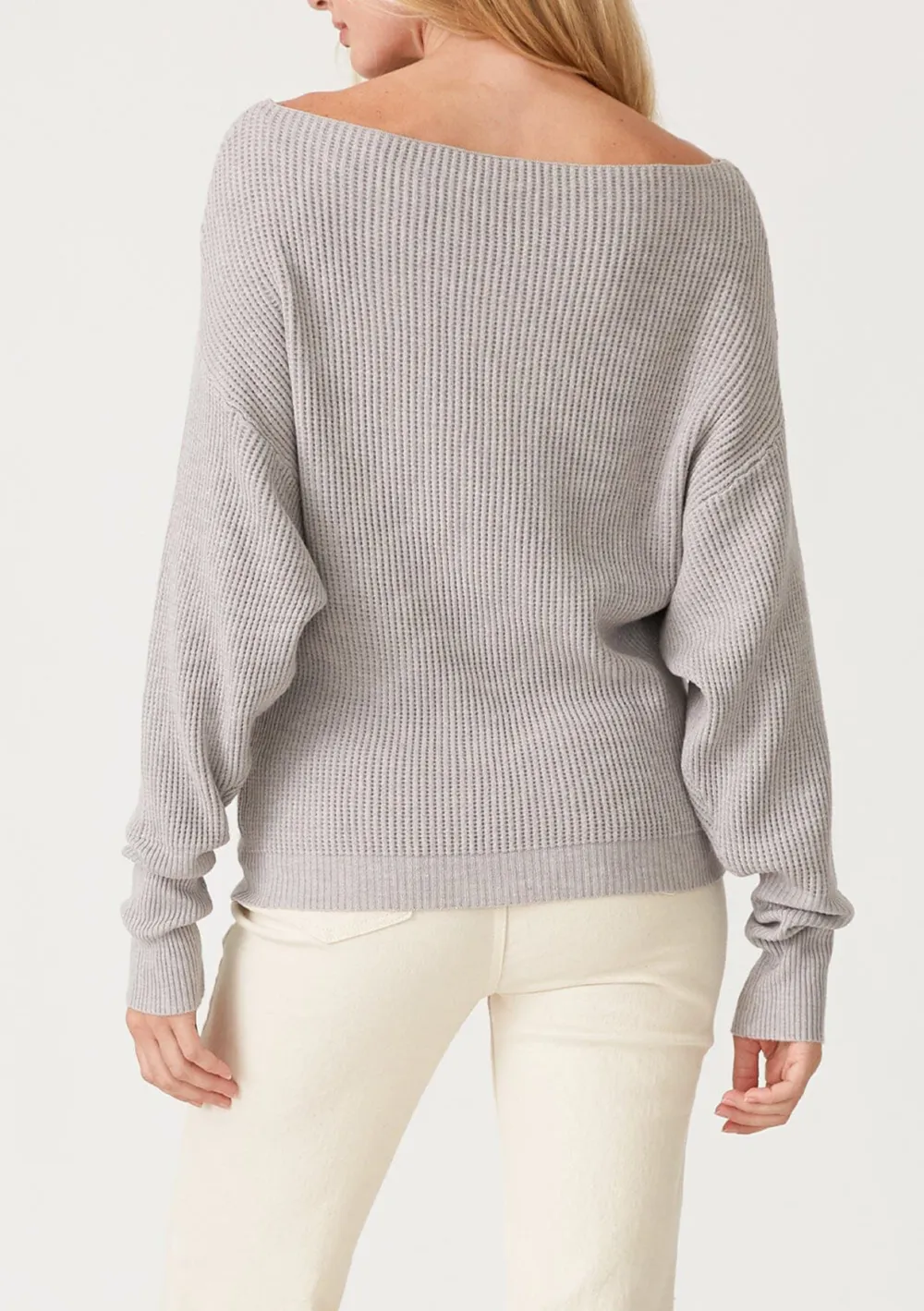 Ribbed Off Shoulder Long Sleeve Sweater