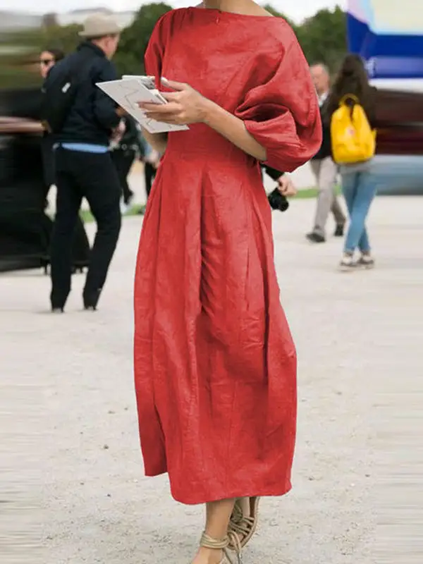 Half Loose Neck Maxi Dress