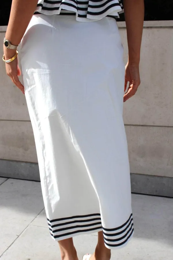 Linen Wrap Midi Skirt