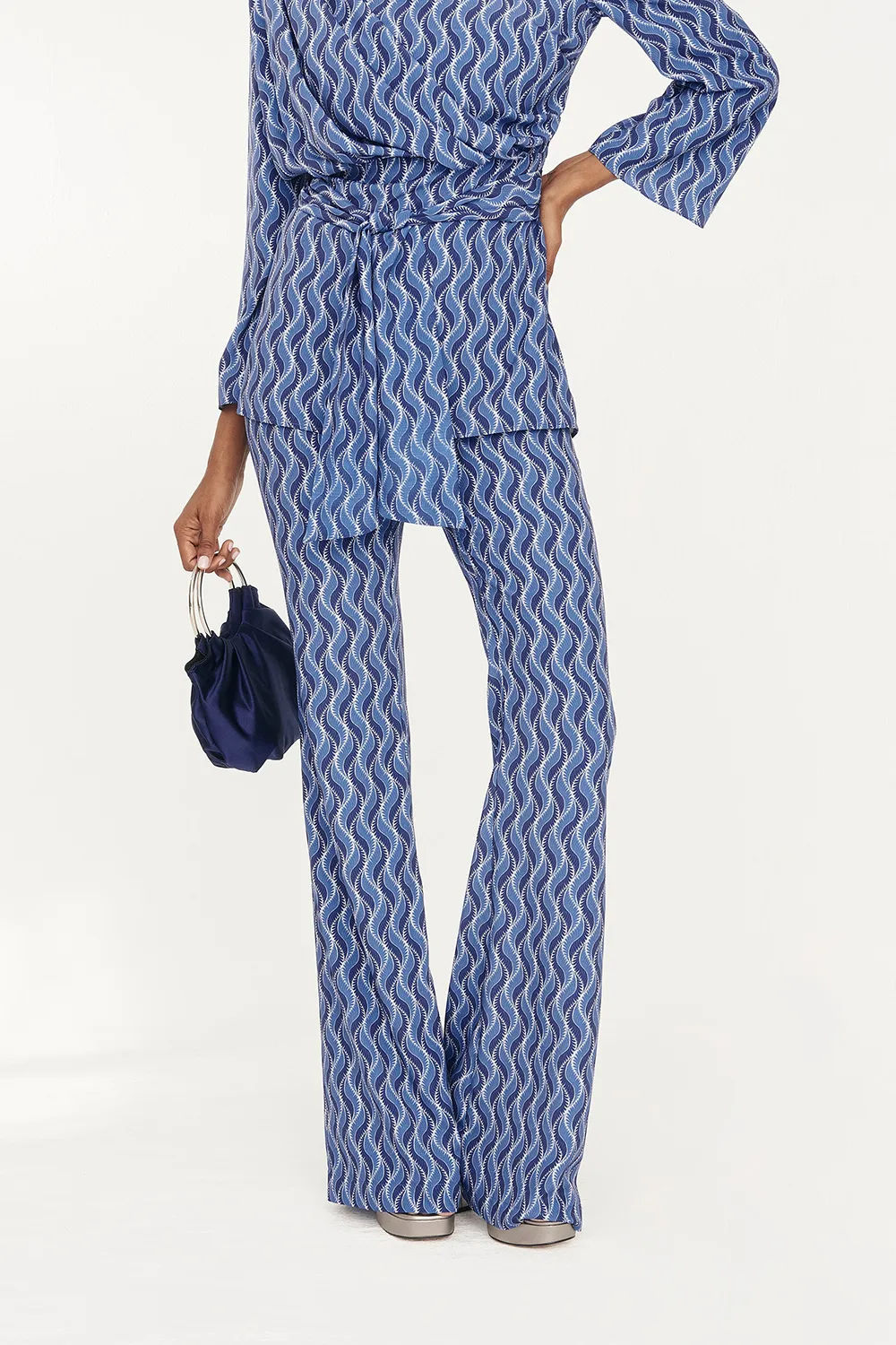 Floral Striped Design Trousers